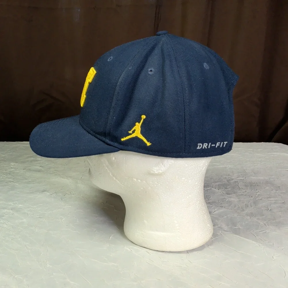 Michigan Wolverines Nike Jordan Hat Jumpman Blue Embroidered Logo Strapback